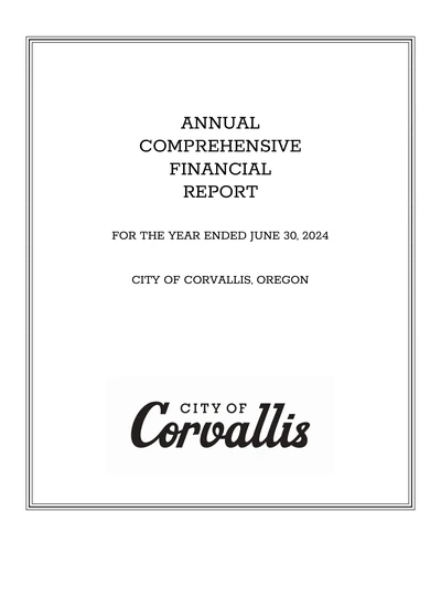City of Corvallis ACFR Cover