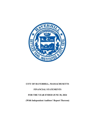 City of Haverhill ACFR Cover