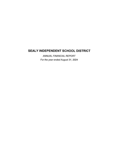 Brazos Independent School District ACFR Cover
