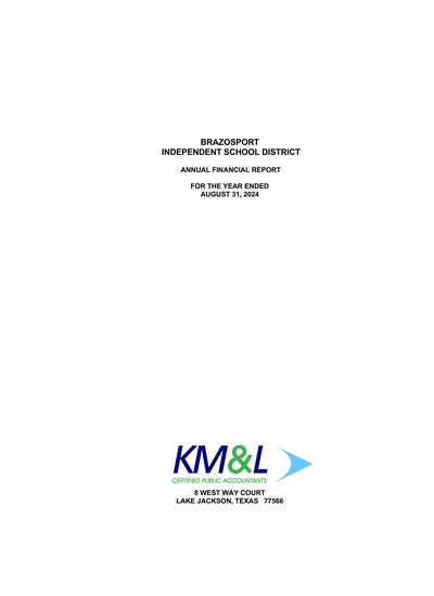 Brazosport Independent School District ACFR Cover