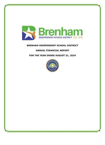 Brenham Independent School District ACFR Cover