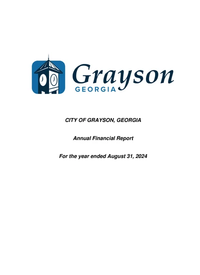 City of Grayson, Georgia ACFR Cover