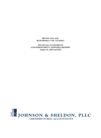 Bivins Village Hud Project No. 133-ee017 ACFR Cover