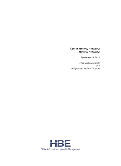 City of Milford ACFR Cover