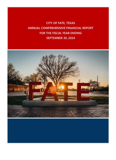 City of Fate, Texas ACFR Cover