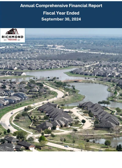 City of Richmond, Texas ACFR Cover