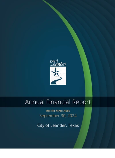 City of Leander ACFR Cover