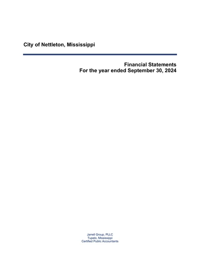 City of Nettleton ACFR Cover