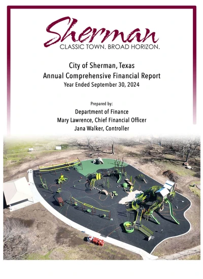 City of Sherman, Texas ACFR Cover