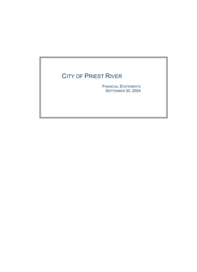 City of Priest River ACFR Cover