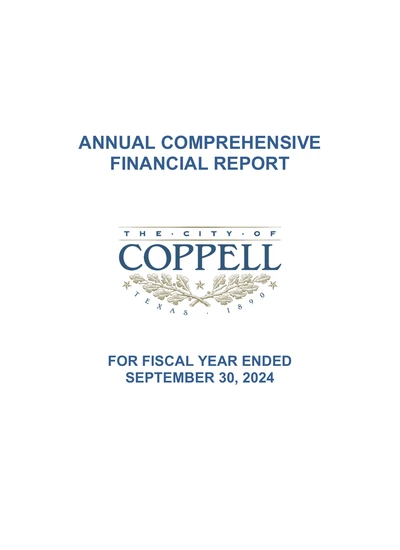 City of Coppell, Texas ACFR Cover