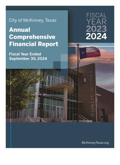 City of Mckinney, Texas ACFR Cover