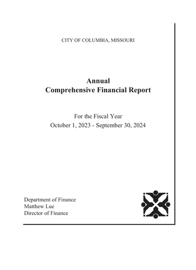 City of Columbia, Missouri ACFR Cover