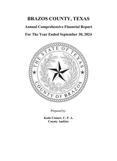 Brazos County ACFR Cover