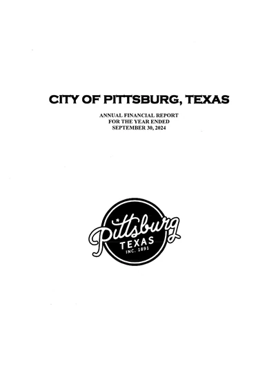 City of Pittsburg ACFR Cover