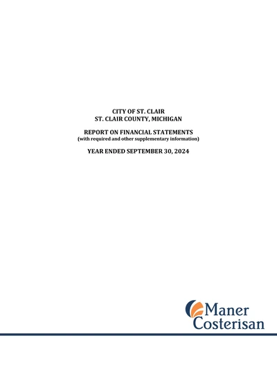 City of St Clair ACFR Cover