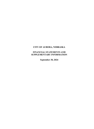 City of Aurora ACFR Cover