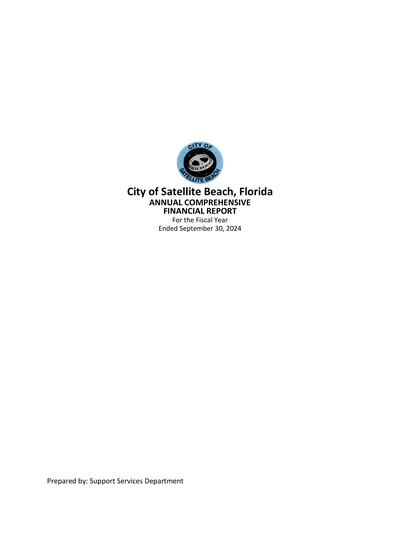 City of Satellite Beach ACFR Cover