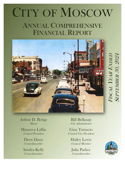 City of Moscow, Idaho ACFR Cover