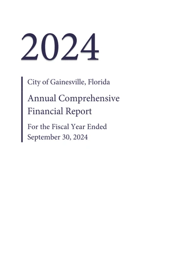 City of Gainesville ACFR Cover