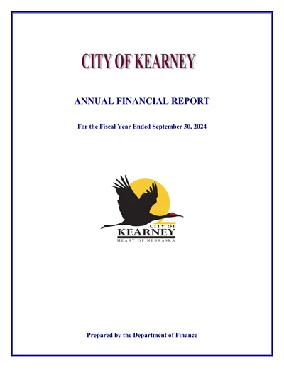 City of Kearney, Nebraska ACFR Cover