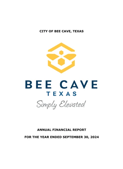 City of Bee Cave, Texas ACFR Cover