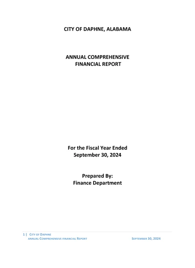 City of Daphne ACFR Cover