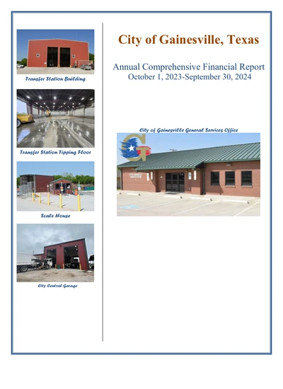 City of Gainesville, Tx ACFR Cover