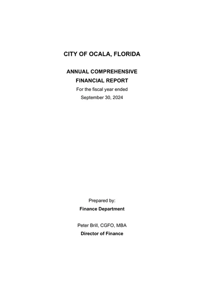 City of Ocala ACFR Cover