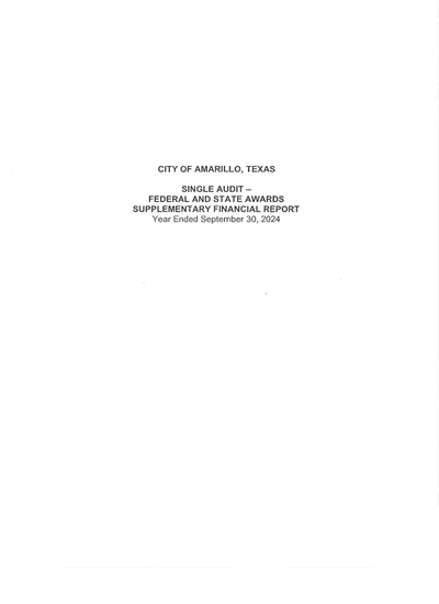 City of Amarillo, Texas ACFR Cover