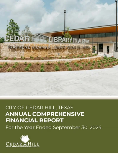 City of Cedar Hill, Texas ACFR Cover