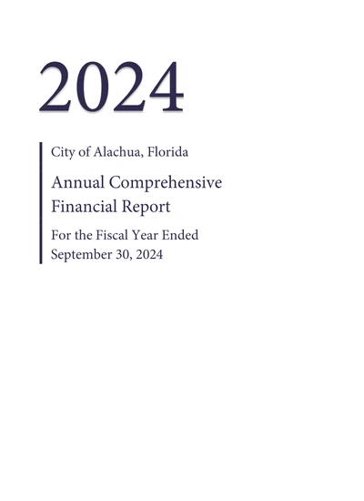 City of Alachua ACFR Cover