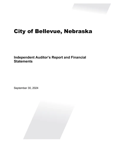 City of Bellevue, Nebraska ACFR Cover
