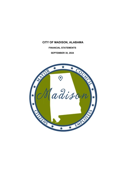 City of Madison Alabama ACFR Cover