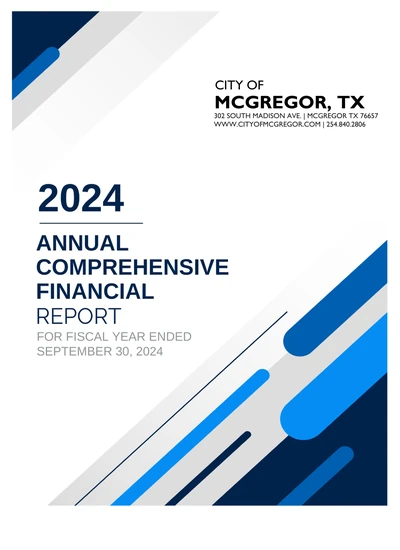 City of Mcgregor ACFR Cover