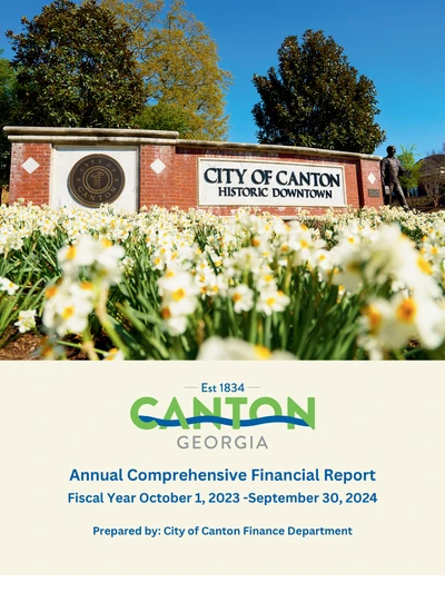 City of Canton, Georgia ACFR Cover