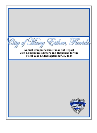 City of Mary Esther, Florida ACFR Cover