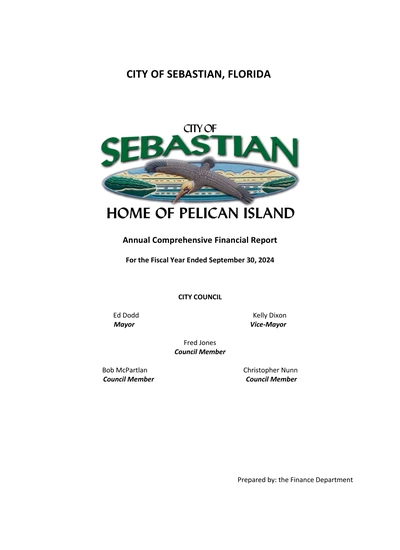 City of Sebastian ACFR Cover