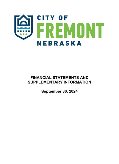 City of Fremont, Nebraska ACFR Cover