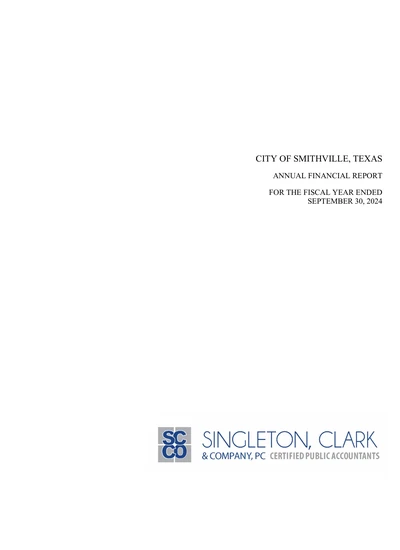 City of Smithville ACFR Cover