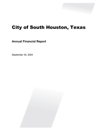 City of South Houston, Texas ACFR Cover