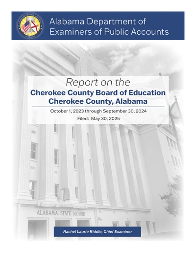 Cherokee County Board of Education ACFR Cover