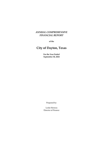 City of Dayton ACFR Cover