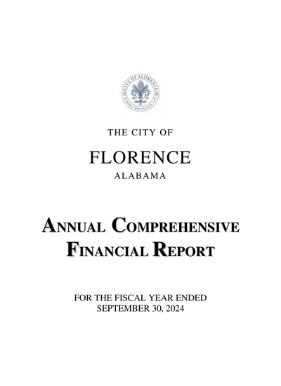 City of Florence, Alabama ACFR Cover