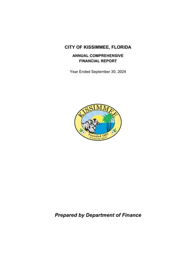 City of Kissimmee, Florida ACFR Cover