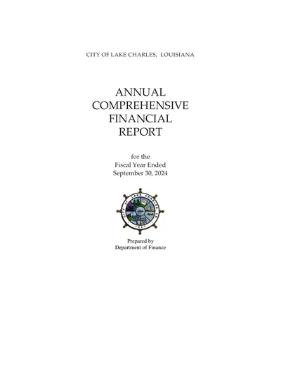 City of Lake Charles ACFR Cover