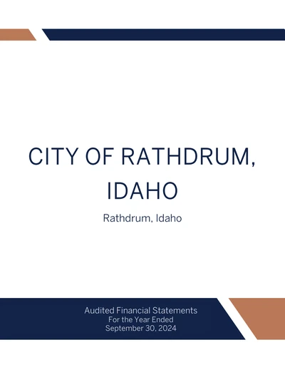 City of Rathdrum ACFR Cover