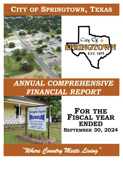 City of Springtown ACFR Cover