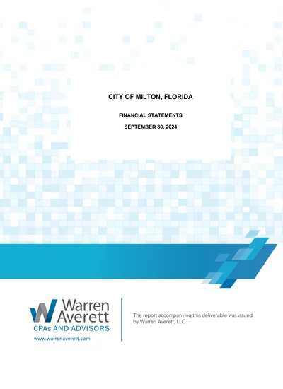City of Milton, Florida ACFR Cover