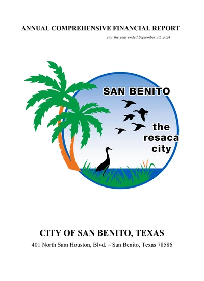 City of San Benito, Texas ACFR Cover